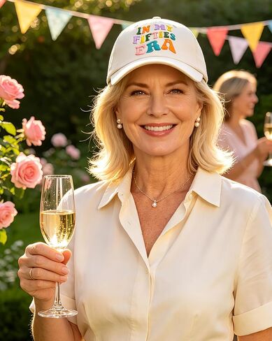 in My Fifties Era Baseball Cap, 50th Birthday Gifts for Women, Mothers Day Birthday Gift Ideas for Aunt, Friends Beige in Saudi Arabia