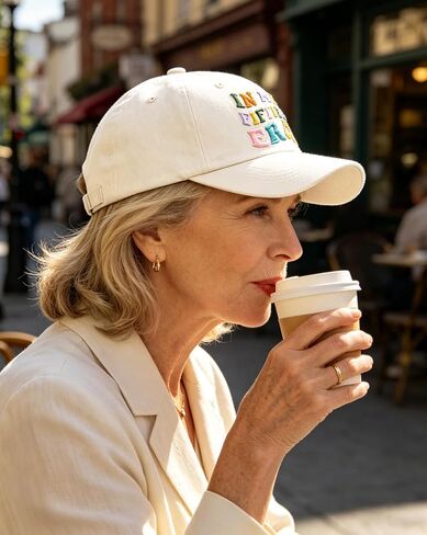 in My Fifties Era Baseball Cap, 50th Birthday Gifts for Women, Mothers Day Birthday Gift Ideas for Aunt, Friends Beige in Saudi Arabia