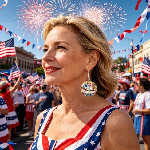 USA 250th Anniversary Earrings for Women, Patriotic 4th of July Drop Dangle Earrings, Independence Day Jewelry Gifts with American Flag Eagle Statue of Liberty Design in Saudi Arabia