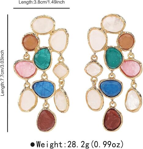 Colorful Crystal Tassel Earrings for Women Boho Long Dangle Earrings Vintage Drop Jewelry Wedding Bridal Prom Accessories in Saudi Arabia
