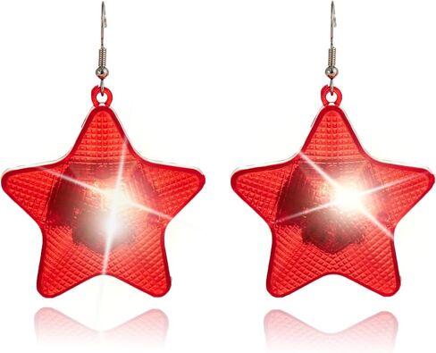 LED Independence Day Earrings Light up Love Earrings 4th of July Patriotic Earrings for Women in Saudi Arabia