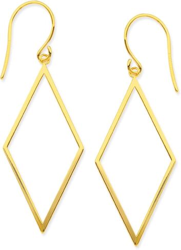 14K Yellow Gold Shiny Drop Triangle Earrings in Saudi Arabia