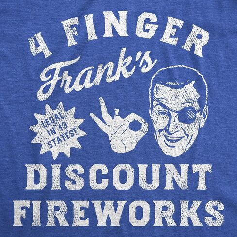 تي شيرت رجالي مضحك 4 Finger Franks خصم على الألعاب النارية الساخرة في الرابع من يوليو تي شيرت جرافيك جديد للرجال in Kuwait