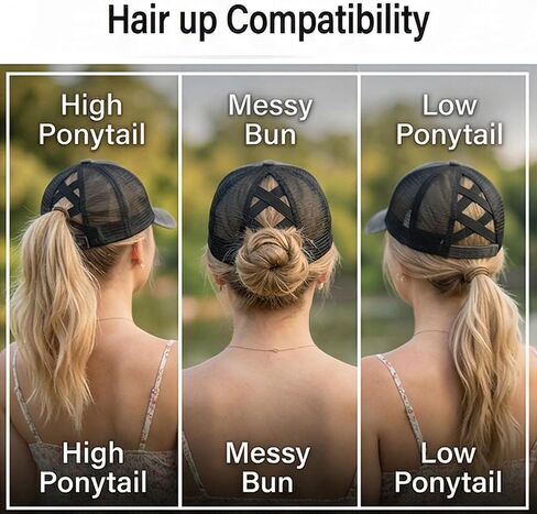 Ponytail Hat Cute and Funny Bee Hat for Women, Embroidered Bumble Bee Gifts for Mom Daugther Friends, Wacky and Happy Baseball Cap Grey in Saudi Arabia