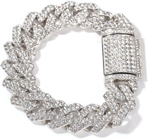 Solid Gold over S925 Sterling Silver 18mm Wide Cuban Chain Bracelet, Bold Masculine Cuff with Minimalist Design, Statement Piece for His Collection in Saudi Arabia