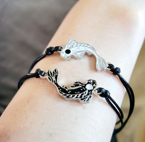 Yin Yang Matching Bracelets for Couples Tai Chi BFF Bracelet Fish Charms Cute Jewelry Girlfriend Gift Boyfriend Lover in Saudi Arabia