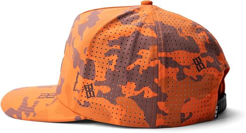 BEX Blaze Camo Trucker Hat - Blaze Orange Hunting Cap with Mesh Back | 5-Panel Snapback Baseball Cap | Breathable Perforated Panels | 3D Embroidered Logo | Adjustable Curved Bill Outdoor Hat in Saudi Arabia