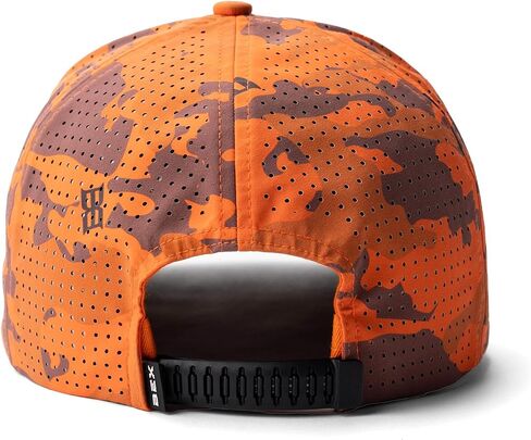 BEX Blaze Camo Trucker Hat - Blaze Orange Hunting Cap with Mesh Back | 5-Panel Snapback Baseball Cap | Breathable Perforated Panels | 3D Embroidered Logo | Adjustable Curved Bill Outdoor Hat in Saudi Arabia