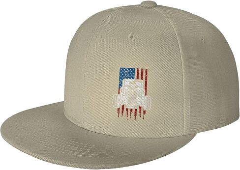 Vintage Hot Rod American Flag Classic Car Flat Bill Visor Classic Snapback Hat Adjustable Brim High Top Baseball Cap in Saudi Arabia