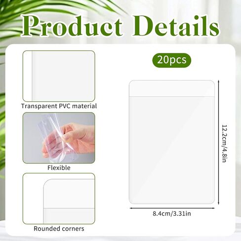 Wedding Boutonniere Holder 20 Pack, No-Sew Plastic Square Flower Sleeves for Groom & Groomsmen, Horizontal Pocket Flower Vials for Suit Jacket Chest Pocket, Prom, Homecoming (NO Flowers) in Saudi Arabia