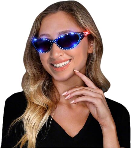 blinkee Patriotic LED Star and Stripes Sunglasses for Fourth of July Celebrations in Saudi Arabia