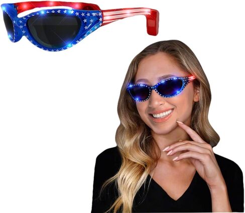 blinkee Patriotic LED Star and Stripes Sunglasses for Fourth of July Celebrations in Saudi Arabia