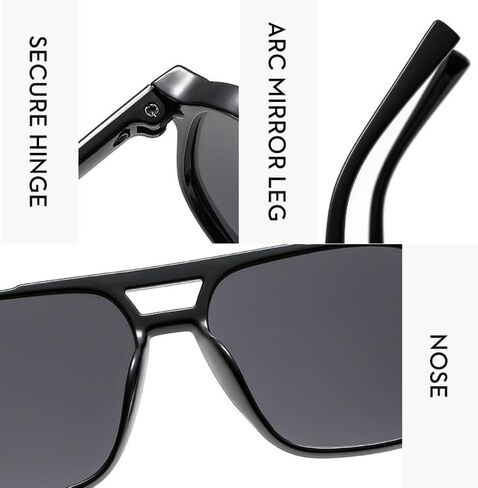 6 Pieces Retro Square Aviator Sunglasses for Women Men Trendy Classic 70s Oversized Aviator Plastic Frame Sun Glasses in Saudi Arabia