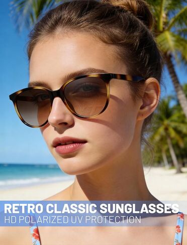 Retro Polarized Sunglasses for Women Men Classic Vintage Style Trendy Shade UV400 Protection Lens in Saudi Arabia