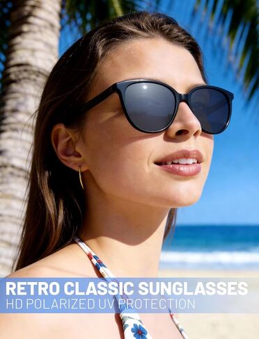 Retro Polarized Sunglasses for Women Men Classic Vintage Style Trendy Shade UV400 Protection Lens in Saudi Arabia