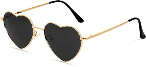 Polarized Heart Sunglasses for Women Men Fashion Metal Frame Sun Glasses UV Protection in Saudi Arabia