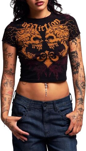 Affliction Women's Short Sleeve T-Shirt, Graphic Print in Saudi Arabia