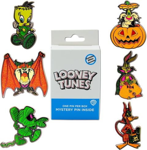 Looney Tunes Halloween Mystery Enamel Pin Blind Box Series, Marvin the Martian, Daffy Duck, Sylvester the Cat, Taz Tasmanian Devil, Tweety Bird, or Bugs Bunny in Kuwait