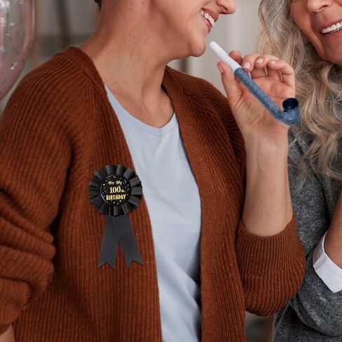 It's My 100th Birthday Pin,100 Years Old Birthday Button Pin Black Ribbon Badge for Men and Women Party Decorations HM100 in Saudi Arabia