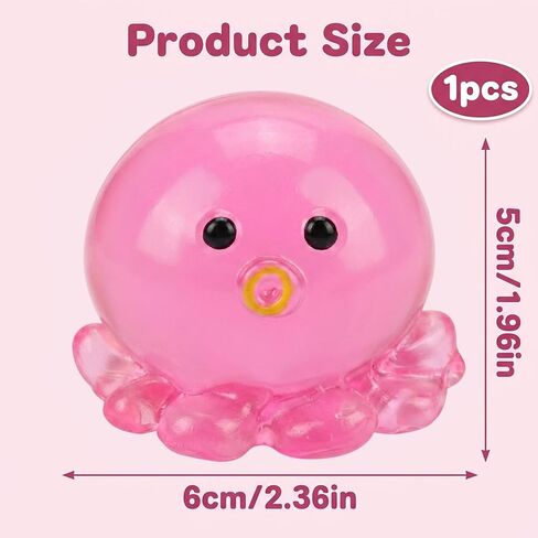 Octopus Squishies, Octopus Stress Ball, Fidget Tool for Study Concentration and Office Stress Relief, Octopu Sensory Tool for Anxiety Management and Travel Entertainment (Rose Red) in Saudi Arabia