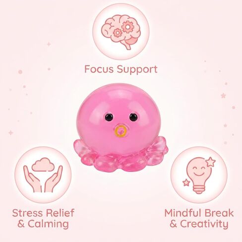 Octopus Squishies, Octopus Stress Ball, Fidget Tool for Study Concentration and Office Stress Relief, Octopu Sensory Tool for Anxiety Management and Travel Entertainment (Rose Red) in Saudi Arabia