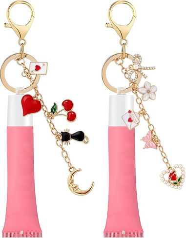 Keychain Cap Compatible with Summer Fridays 0.5 oz Lip Balm, 2 PCS Lip Gloss Keychain Lipgloss Holder (No Lip Balm) in Saudi Arabia