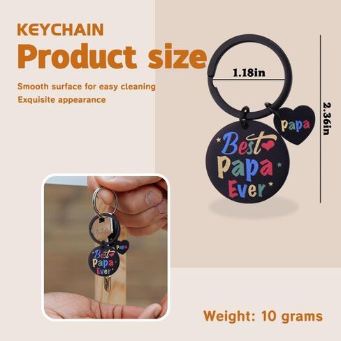 Papa Fathers Day Birthday Gift for Grandpa Pawpaw Black Key Chain for Granddad Grandfather Fathers Day Retirement Gifts for Father Best Papa Ever Keychain Gift for Grandpa Papaw Gifts from Grandkids in Kuwait