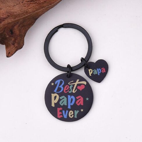 Papa Fathers Day Birthday Gift for Grandpa Pawpaw Black Key Chain for Granddad Grandfather Fathers Day Retirement Gifts for Father Best Papa Ever Keychain Gift for Grandpa Papaw Gifts from Grandkids in Kuwait