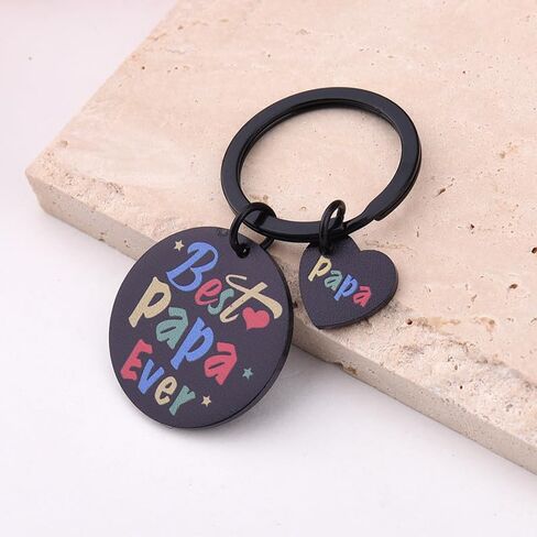 Papa Fathers Day Birthday Gift for Grandpa Pawpaw Black Key Chain for Granddad Grandfather Fathers Day Retirement Gifts for Father Best Papa Ever Keychain Gift for Grandpa Papaw Gifts from Grandkids in Kuwait