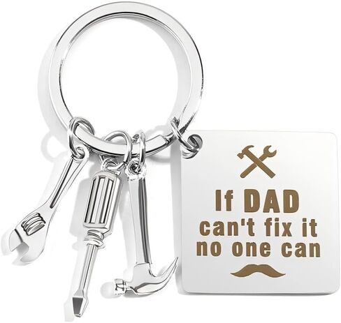 Father’s Day Keychains Cute Stainless Steel Dad's Tool Keyring Inspirational Gifts for Family Bags Car Keys Charms in Saudi Arabia