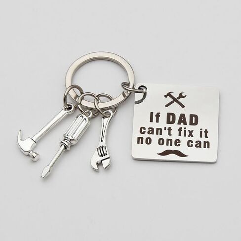 Father’s Day Keychains Cute Stainless Steel Dad's Tool Keyring Inspirational Gifts for Family Bags Car Keys Charms in Saudi Arabia