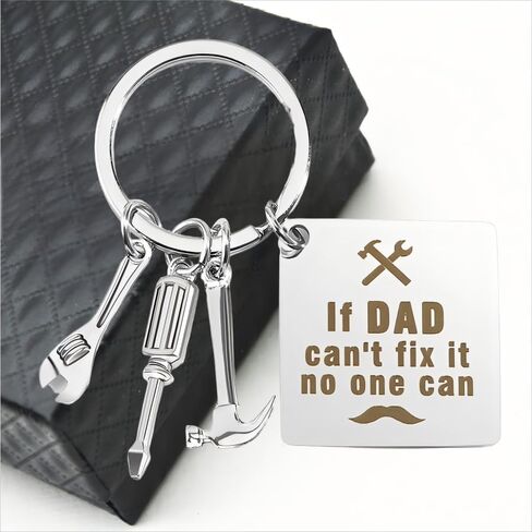 Father’s Day Keychains Cute Stainless Steel Dad's Tool Keyring Inspirational Gifts for Family Bags Car Keys Charms in Saudi Arabia