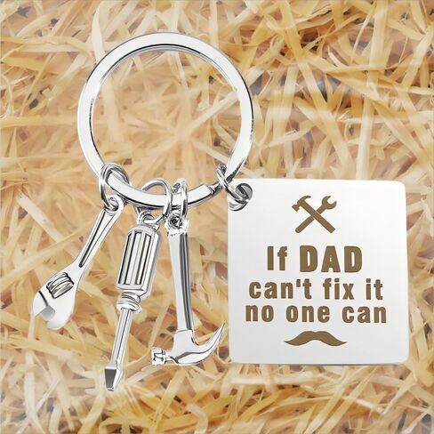 Father’s Day Keychains Cute Stainless Steel Dad's Tool Keyring Inspirational Gifts for Family Bags Car Keys Charms in Saudi Arabia