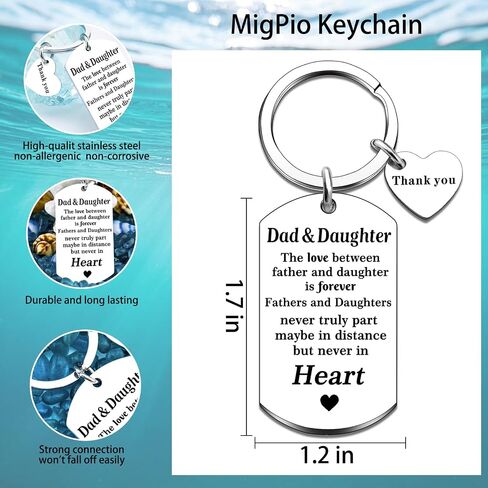 Father's Day Keychain For Dad From Daughter Dad Birthday Gift Best Dad Ever Perfect Best Dad Ever Gifts For Birthday Valentine's Day & Birthday Gifts For Adult Son in Saudi Arabia