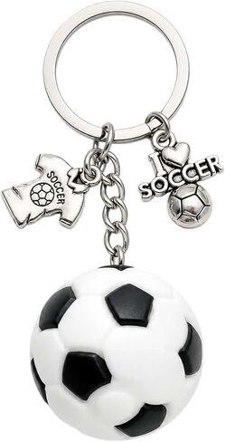 Sports Ball Keychain,Basketball Football Soccer Volleyball Key Chain,Soft PVC Ball Charm,Stainless Steel Keyring Gift in Saudi Arabia
