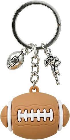 Sports Ball Keychain,Basketball Football Soccer Volleyball Key Chain,Soft PVC Ball Charm,Stainless Steel Keyring Gift in Saudi Arabia
