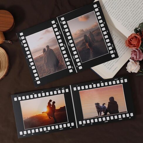 4''×6'' Paper Picture Frames,Wall Mount Display Pictures Vintage Cinematic Film Photo Frame,5Pcs Wall Hanging Photo Frames Set for Idol Postcard,Home Decor,Gifts (Black) in Saudi Arabia
