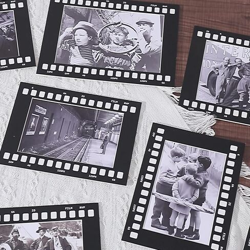 4''×6'' Paper Picture Frames,Wall Mount Display Pictures Vintage Cinematic Film Photo Frame,5Pcs Wall Hanging Photo Frames Set for Idol Postcard,Home Decor,Gifts (Black) in Saudi Arabia