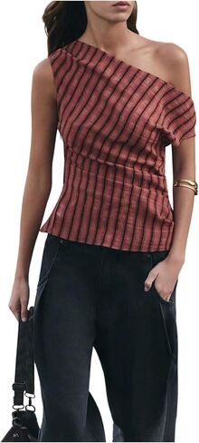 SweatyRocks Women'sOff Shoulder Tops Dolman Sleeve Striped Blouses Dressy Casual Ruched Shirt Tops in Kuwait