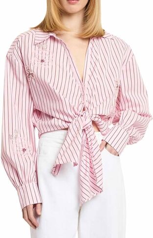 Cinq à Sept Women's Rose Stripe Beaded Flowers Selinda Top in Saudi Arabia