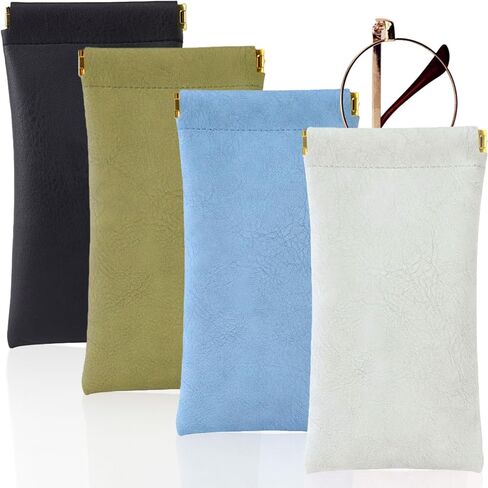 Eye Glasses Case Soft Eyeglass Case, 4 Pcs Soft Sunglasses Case Squeeze Top Glasses Case Sunglass Pouch in Saudi Arabia