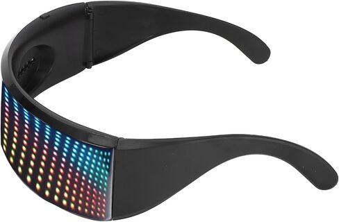 نظارات LED، نظارات إضاءة RGB قابلة للبرمجة والتخصيص، التحكم في التطبيق لنظام IOS، دعم النص، الكتابة على الجدران، الرسوم المتحركة، الصورة، USB قابلة للشحن للحفلات التنكرية in Kuwait