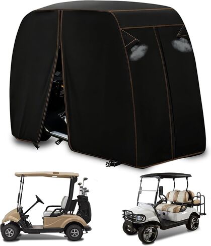تغطي عربة جولف Qymoto Universal 2 راكبًا لسيارة النادي Ezgo Yamaha Golf Cart Cover 420D in Kuwait