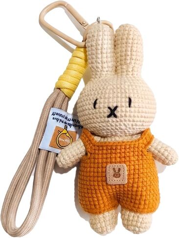 Hand-Knitted Crochet Keychain - Textured Fabric Bag Accessory for Keys & Backpacks, Functional Daily Organizer in Kuwait