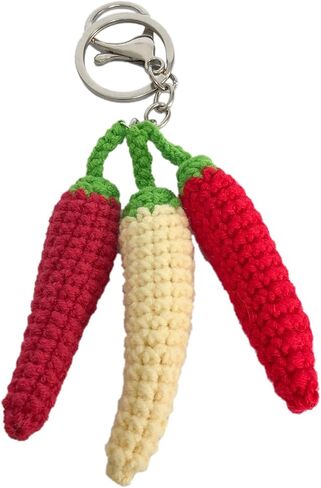 Hand-Knitted Crochet Keychain - Textured Fabric Bag Accessory for Keys & Backpacks, Functional Daily Organizer in Kuwait