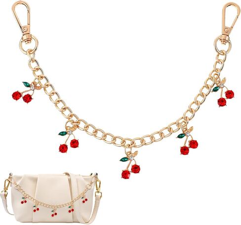 Larrel Cherry Bag Charm Chain, Decorative Handbag Replacement with Double Buckle Design, Bag Accessories Charms for Women Handbags Backpacks, Ideal Gift for Birthdays, Anniversaries in Saudi Arabia