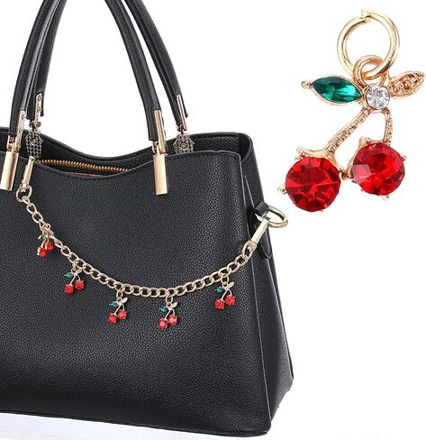 Larrel Cherry Bag Charm Chain, Decorative Handbag Replacement with Double Buckle Design, Bag Accessories Charms for Women Handbags Backpacks, Ideal Gift for Birthdays, Anniversaries in Saudi Arabia