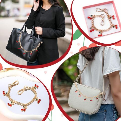 Larrel Cherry Bag Charm Chain, Decorative Handbag Replacement with Double Buckle Design, Bag Accessories Charms for Women Handbags Backpacks, Ideal Gift for Birthdays, Anniversaries in Saudi Arabia