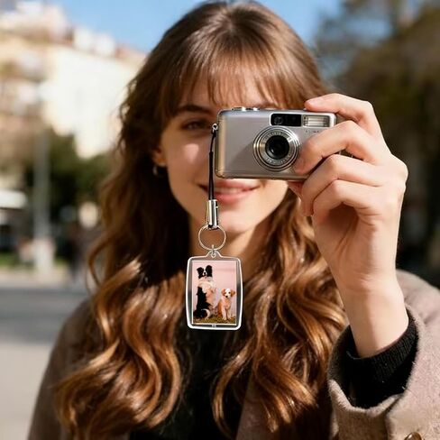 Delphinus 30 Pcs Blank Clear Acrylic Photo Keychains, With Split Rings, Fits 1.8 × 1.26 Inch Photos For DIY Crafts Xmas Graduation Gifts in Saudi Arabia
