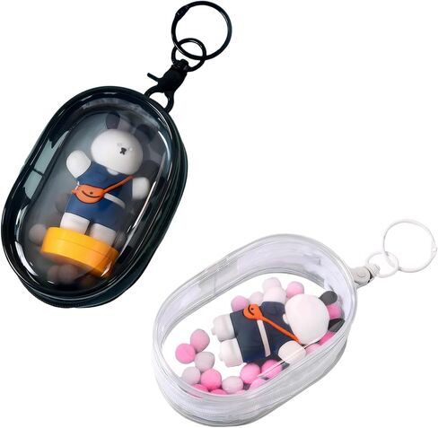 2 PCS Keychain Display Pouch Ita Bag Accessories Carrying Case for Figure Display Case Hanging Organizer Zipper Case in Saudi Arabia